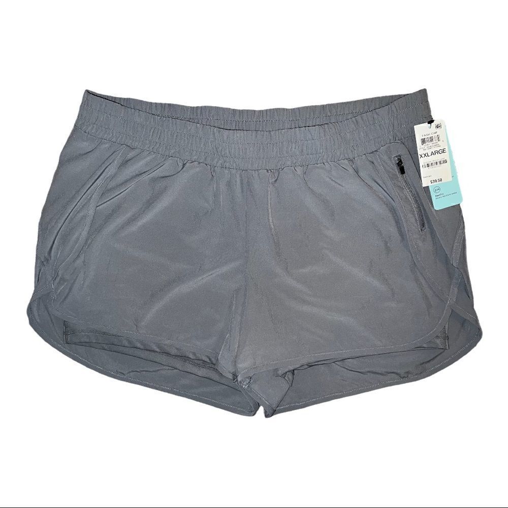 Ideology Women's Mid Grey Storm Woven Performance Shorts Plus Size XXL NWT